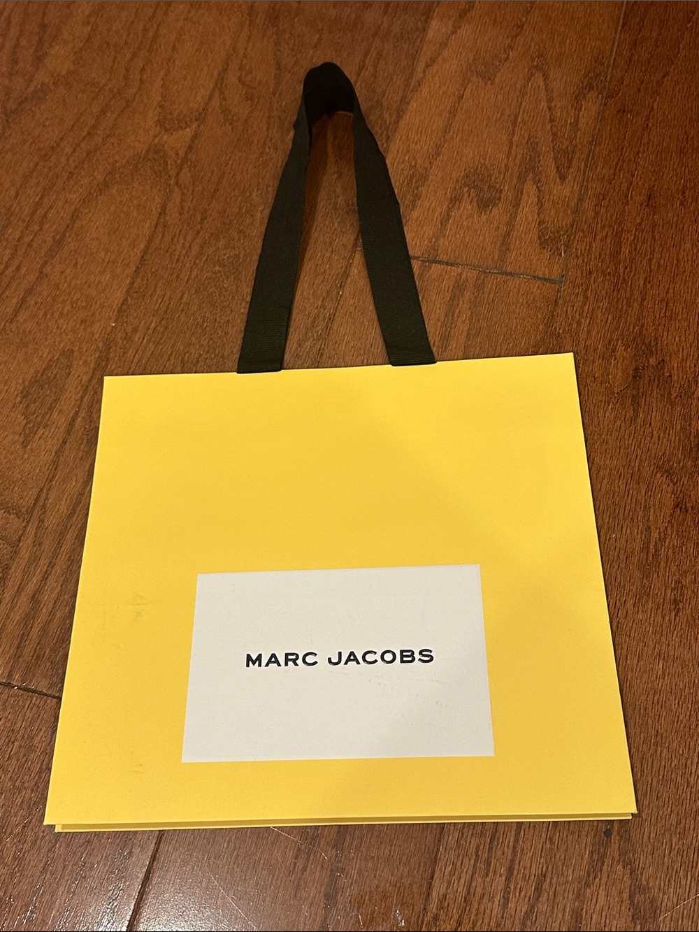 Marc Jacobs Yellow paper Shopper Tote with Black Handles